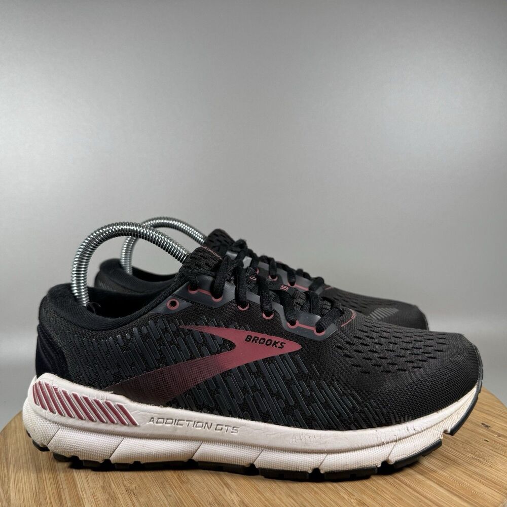 Brooks Black and Maroon Athletic Shoes